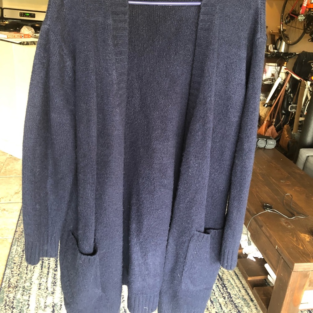 Long navy cardigan